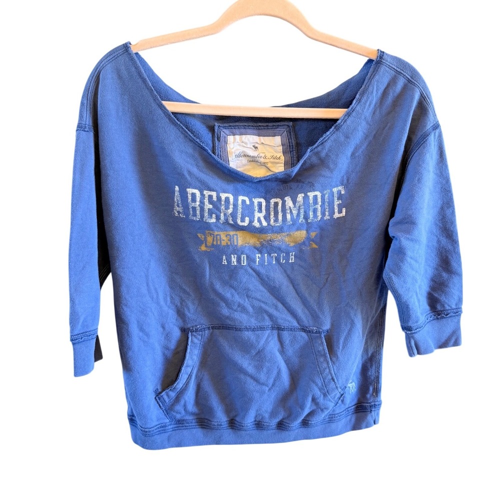 Y2K Vintage Abercrombie & Fitch Fits XS/S Off Shoulder Half Sleeve Sweatshirt